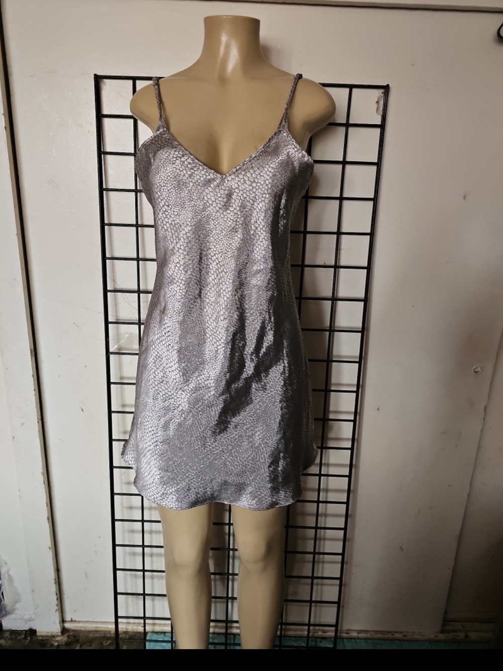 Gilligan & O'Malley Silver Satin Slip Dress